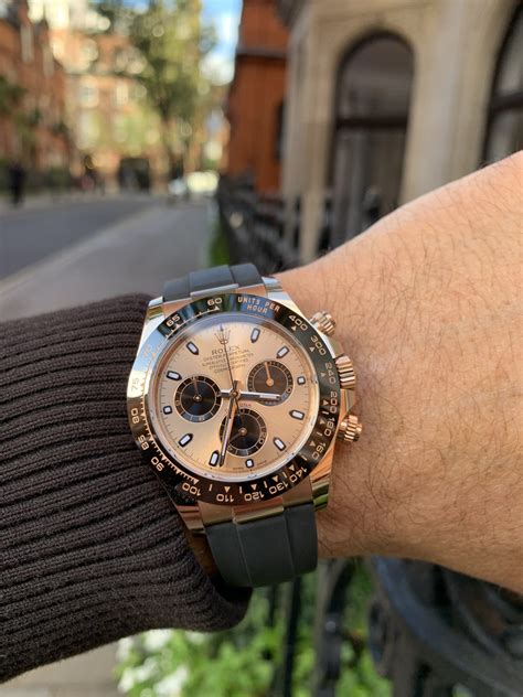 rolex gold chronograph watch|Rolex rose gold daytona chronograph.